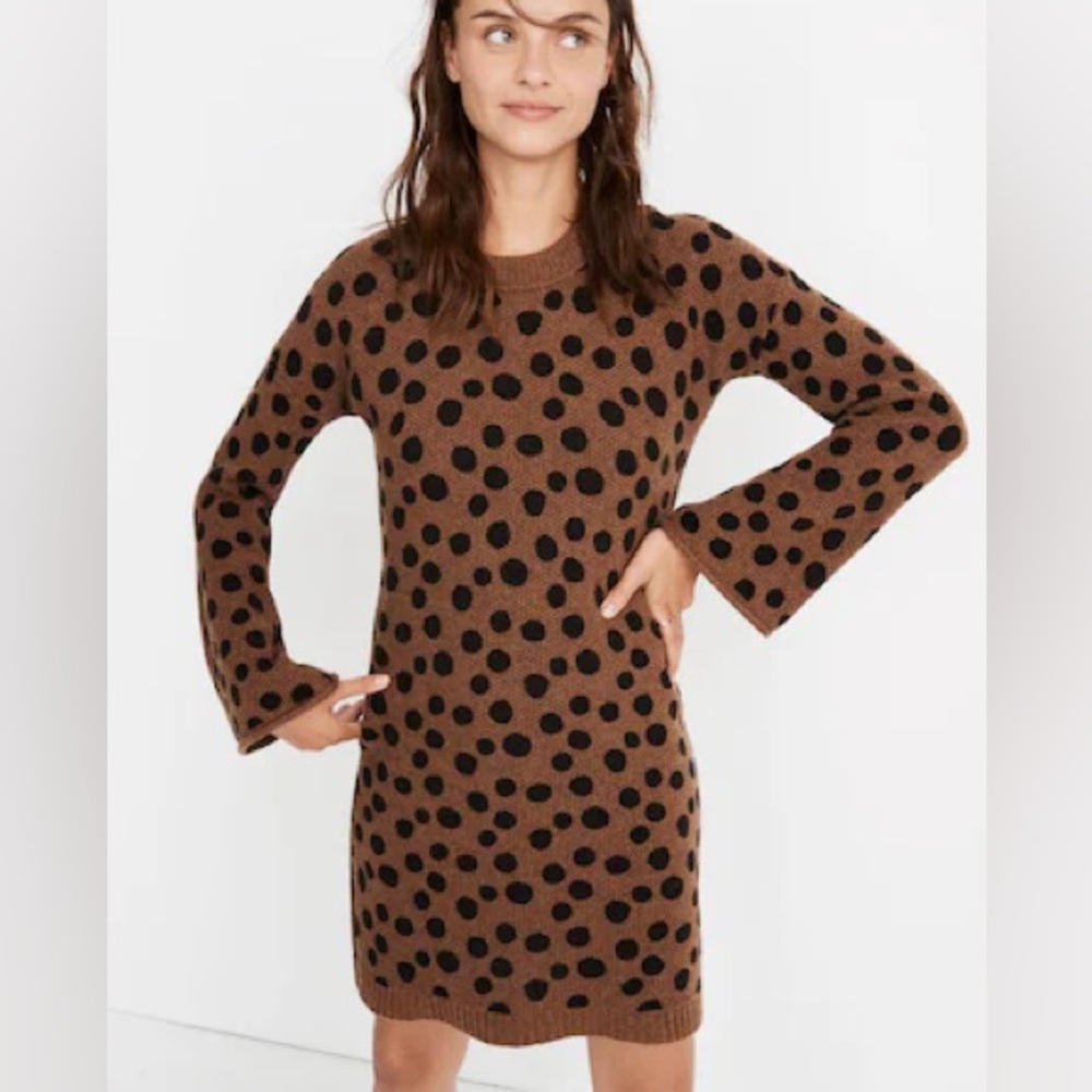 Madewell Brown and Black Crew Neck Sweater
